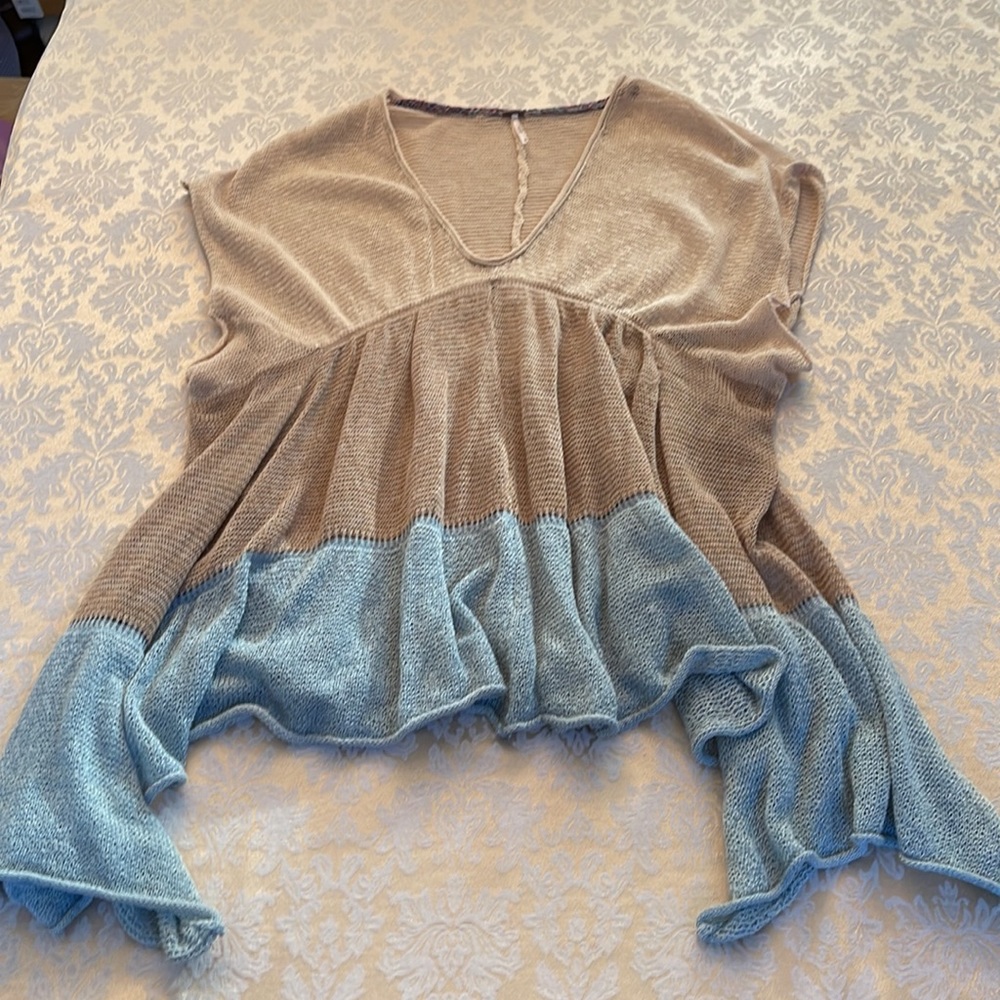 Free People “Storm Clouds” knit weave pullover top - Picture 7 of 13